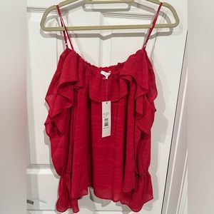 Parker Hot Pink(hibiscus) long sleeve blouse; never worn